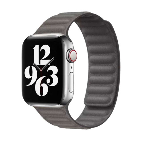Кожаный ремешок для Apple Watch 42/44/45mm Leather Link Charcoal grey